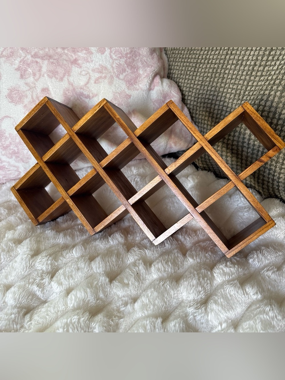 🤎Vintage Lightweight Wooden Criss Cross Wall Mount Spice Rack Shadow Box